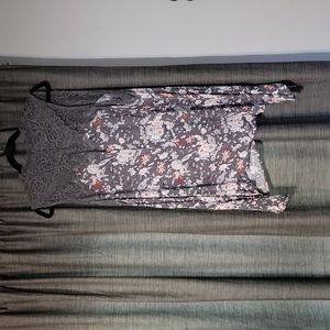 Torrid floral and gray top